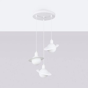 Lustră pentru copii albă cu abajur din sticlă Mab – Sollux