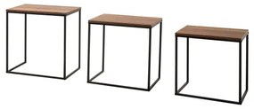 SET 3x măsuță de cafea maro