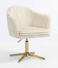 HR832CROSS Scaun Cappuccino Teddy Cord cu Bază Aurie