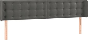 vidaXL Tăblie de pat cu aripioare gri închis 183x16x78/88 cm catifea
