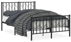374452 vidaXL Cadru pat metalic cu tăblie de cap/picioare, negru, 120x190 cm
