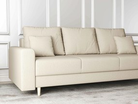 Canapea extensibilă dumonde cu ladă de depozitare si sezut confortabil din spuma high-density, Kronos Enjoy Camel 210x100 cm