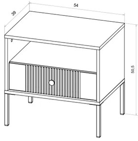 Noptieră LUE, bej/negru