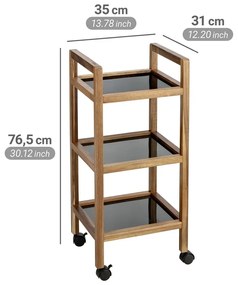 Etajeră de baie neagră/în culoare naturală din lemn de acacia 35x76,5 cm Fondi – Wenko