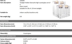 Set de 4 suporturi pentru lumanari Giancarlo high