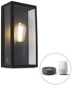 Lampă de perete exterioară inteligentă neagră inclusiv WiFi ST64 IP44 - Rotterdam