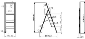 Scără pliantă Wenko Ladder Alu, înălțime 127 cm, alb