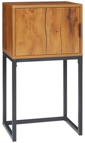 HOMCOM Masa de consolă în design industrial, masă laterală, bufet, 1 dulap, Maro + Negru | Aosom Romania