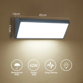 Brilagi - Aplica LED de exterior TRIANGLE LED/42W/230V, antracit, IP65