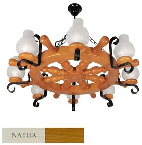 Candelabru rustic fabricat manual din lemn 8 brate Timona WOOD-TI-SP8D50