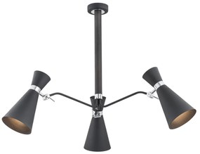 Lustra metalica reglabila stil industrial LUKKA 3 negru