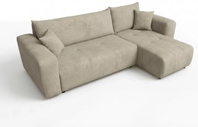 Canapea de colt extensibila SORELA bej, reversibila + 2 pernute gratuite