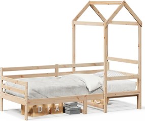 vidaXL Pat de zi cu acoperiș, 80x200 cm, lemn masiv de pin