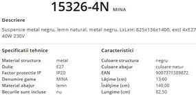 Lustra cu 4 pendule design modern Mina 15326-4N GL