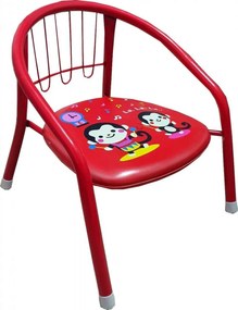 Set 4 scaune metalice pentru copii Novokids™ Little chair , Sezut moale cu sunete, Pentru interior si exterior, Dimensiuni 36x36x34 cm , Vopsea