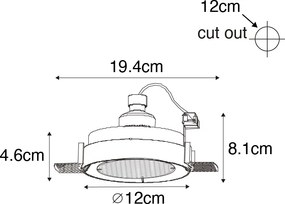 Spotlight modern îngropat negru GU10 AR70 rotund fără cadru - Oneon Honey