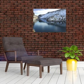Tablou - peisaj de iarnă cu lac (70x50 cm)
