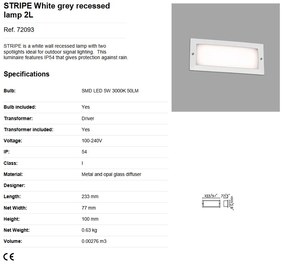 Spot LED incastrabil de exterior IP54 iluminat ambiental STRIPE alb