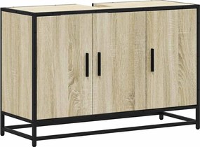 vidaXL Dulap chiuvetă baie, stejar Sonoma, 90x33x60 cm, lemn stratificat