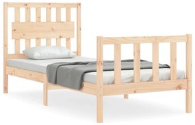 3192411 vidaXL Cadru de pat cu tăblie, 90x200 cm, lemn masiv