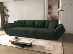 Canapea extensibilă dumonde cu ladă de depozitare si sezut confortabil din spuma high-density, Berlin Ambience Green 300x100 cm
