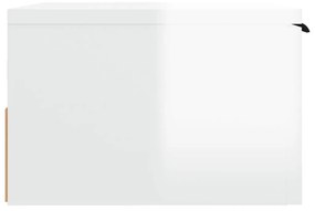 Noptiere de perete, 2 buc., alb extralucios, 34x30x20 cm
