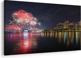 Tablou cu artificii in Singapur (90x60 cm)