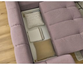 Colțar roz extensibil/cu spațiu de depozitare (cu colț pe partea dreaptă/în formă de ”L”) Fuji – Bobochic Paris