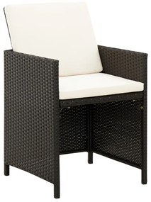 316751 vidaXL Set scaune de grădină și taburet, 4 piese, negru, poliratan