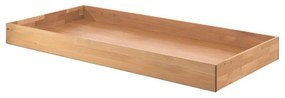 Pat pentru copii în culoare naturală cu extensie suplimentară din lemn de stejar cu spațiu de depozitare 90x200 cm Forrest – Vipack