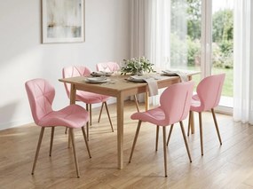 Scaun de sufragerie MANGO din piele ecologica, roz