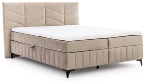 Pat Boxspring Penia 160x200 cu spațiu de depozitare - catifea bej Element 6