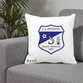 Perna Personalizata CS Sportul Simleu Silvaniei 2007, 40x40 cm, Alba Mata, Husa Detasabila, Perna Inclusa, BEKZ®