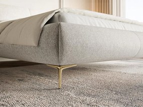 Pat matrimonial 160 cm Octave 160B (cu somieră) (deschis gri + auriu). 1100040