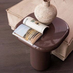 Măsuță auxiliară cu aspect lucios 50x50 cm Zava – WOOOD