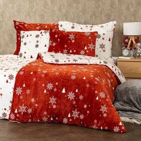 Lenjerie de pat micro-flanelă 4Home Happy winter, 140 x 200 cm, 70 x 90 cm
