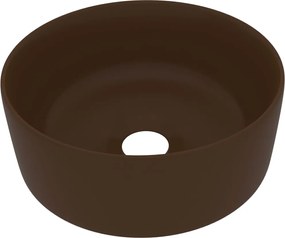 vidaXL Chiuvetă de baie lux maro închis mat 40x15 cm ceramică rotund
