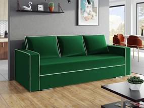 Canapea extensibilă Decatur 101Cutie de pat, Alb, Verde, 91x230x92cm, 106 kg, Picioare: Lemn