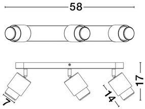 Plafoniera cu 3 spoturi Ison nickel