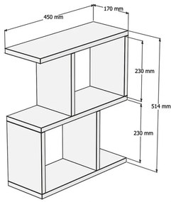 Masuta Auxiliara Zet Walnut 51x17x45 cm