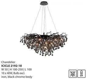 Lustra suspendata design magnific ICICLE negru, 50x100cm