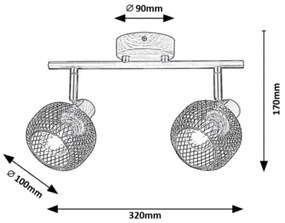 Spot GRENDEL 2xE14/40W/230V Rabalux 3128