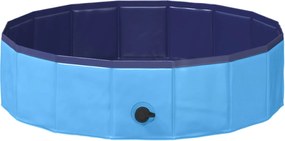 vidaXL Piscină pliabilă pentru câini albastru 80 x 80 x 20 cm PVC
