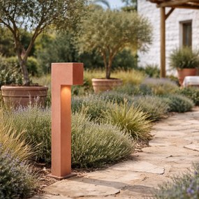 Lampa modernă de exterior tip stâlp teracotă 65 cm IP44 - Pompei