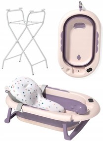 Cada de baie pliabilă pentru copii VAIANA PREMIUM cu pernă și suport - mai multe culori Violet