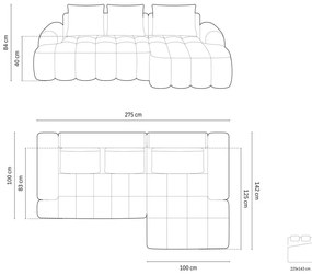 Colțar verde extensibil/cu spațiu de depozitare (cu colț pe partea dreaptă/cu șezlong) Linz – Cosmopolitan Design