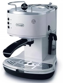 Espressor DeLonghi Icona ECO311.W, 1100W, 1.4l, 15 bar, Cafea macinata si E.S.E., Disc crema, Alb