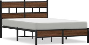 vidaXL Cadru pat fără saltea stejar maro 120x190 cm, lemn prelucrat