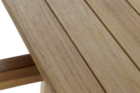 Set dining exterior din lemn de tec și frânghie, masă și 4 scaune, 5 piese, finisaj natural, „Terrawood”