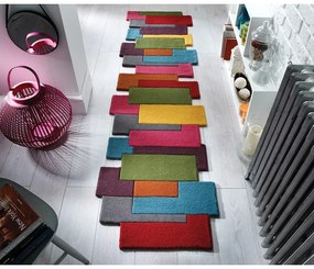 Traversă din lână colorată Flair Rugs Collage, 60 x 230 cm